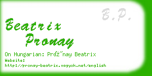 beatrix pronay business card